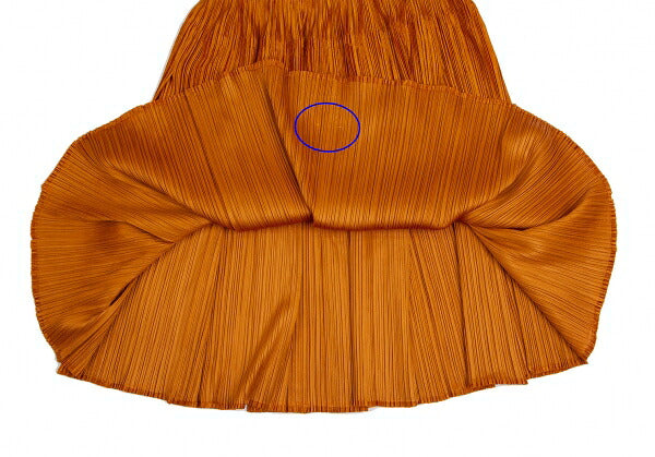 PLEATS PLEASE Shiny Pleated Skirt Orange Size 3