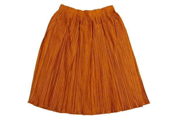 PLEATS PLEASE Shiny Pleated Skirt Orange Size 3