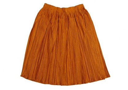 PLEATS PLEASE Shiny Pleated Skirt Orange Size 3