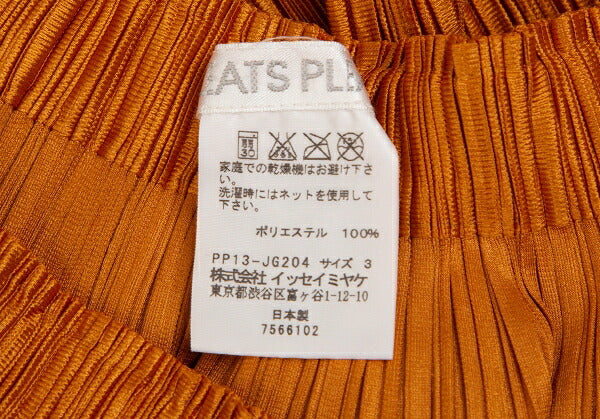PLEATS PLEASE Shiny Pleated Skirt Orange Size 3
