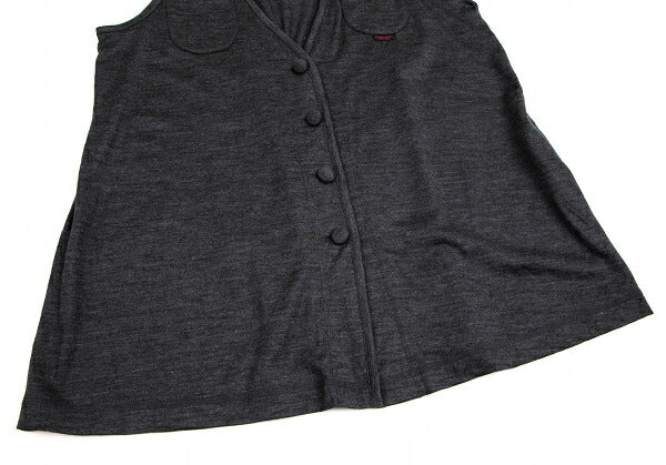 Mademoiselle NON NON Wool Jersey Vest Charcoal Size M