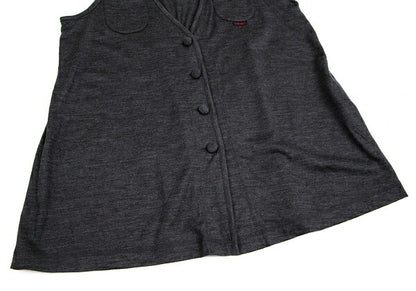 Mademoiselle NON NON Wool Jersey Vest Charcoal Size M