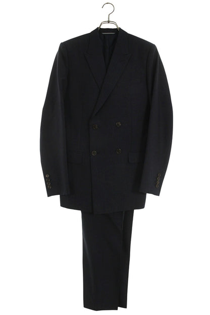 DIOR Wool Mohair Double Breasted Check Suit Navy Size 46R