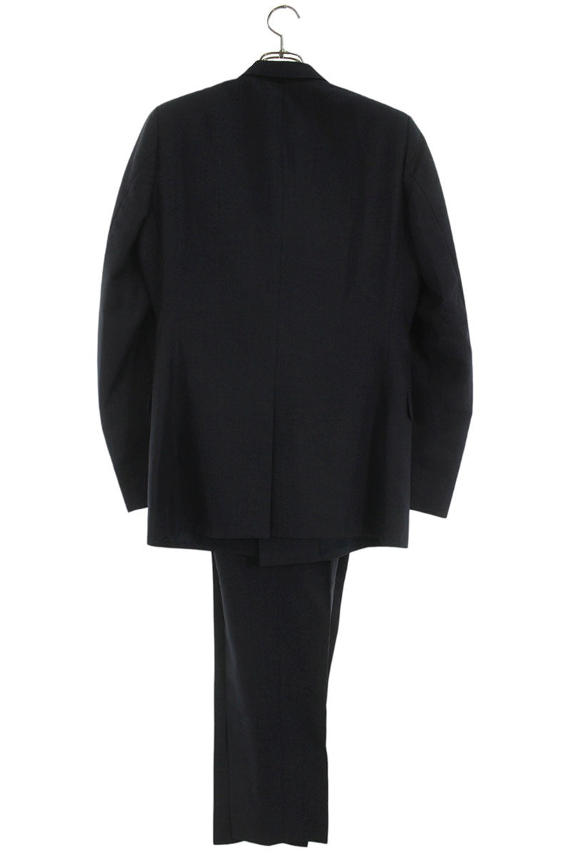 DIOR Wool Mohair Double Breasted Check Suit Navy Size 46R