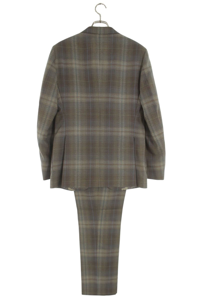ETRO Wool Check Pattern 2-Piece Suit Gray Size S