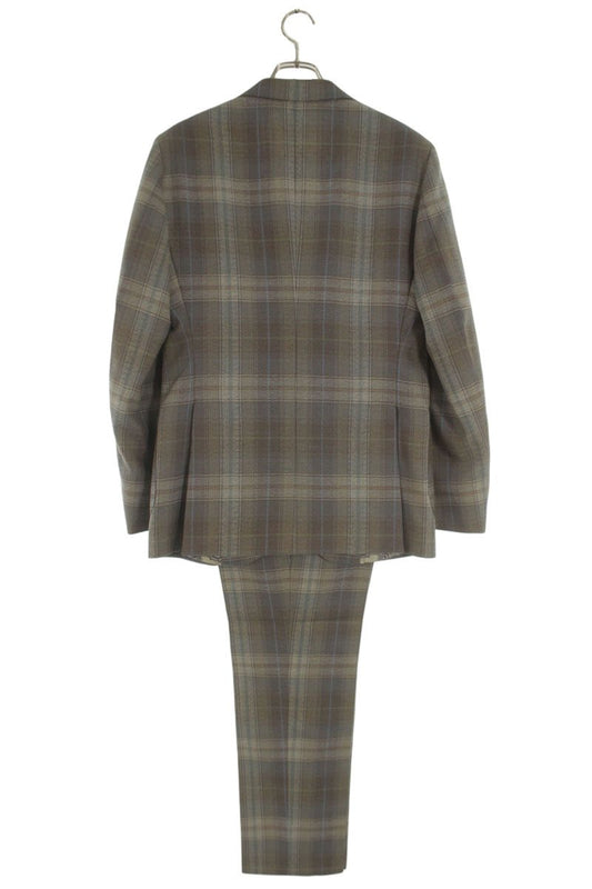 ETRO Wool Check Pattern 2-Piece Suit Gray Size S