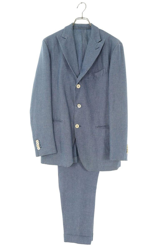 GABRIELE PASINI Cotton Linen Suit Blue Size 48R
