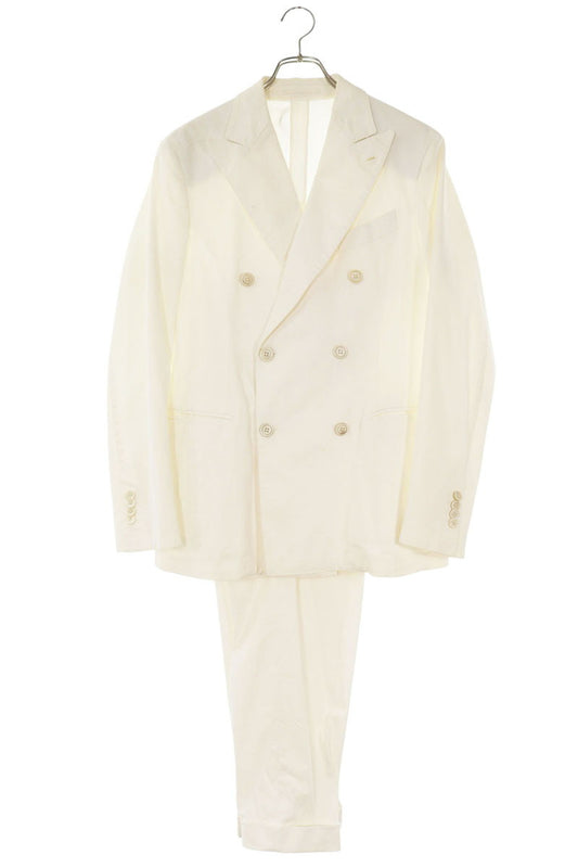 GABRIELE PASINI White Cotton Double-Breasted Suit Size 46R