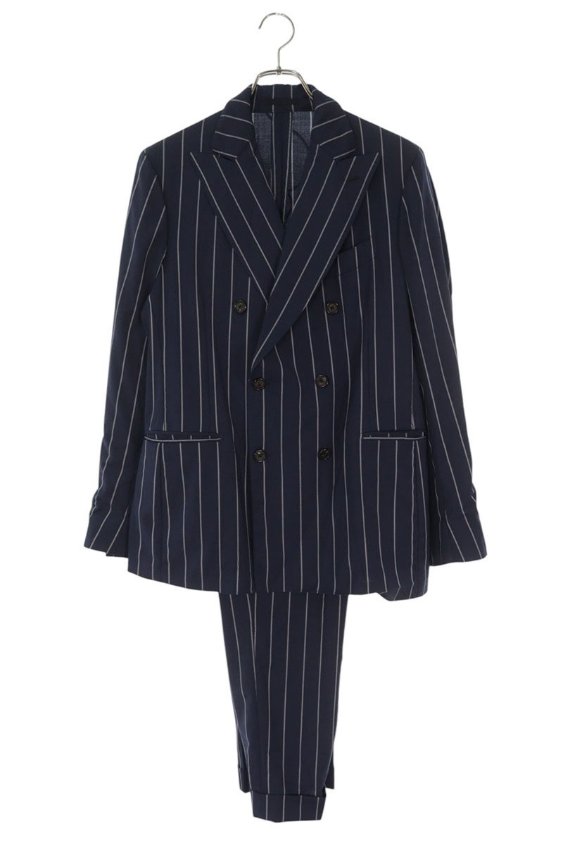 GABRIELE PASINI Navy Wool Stripe DB Suit Set Size 46R
