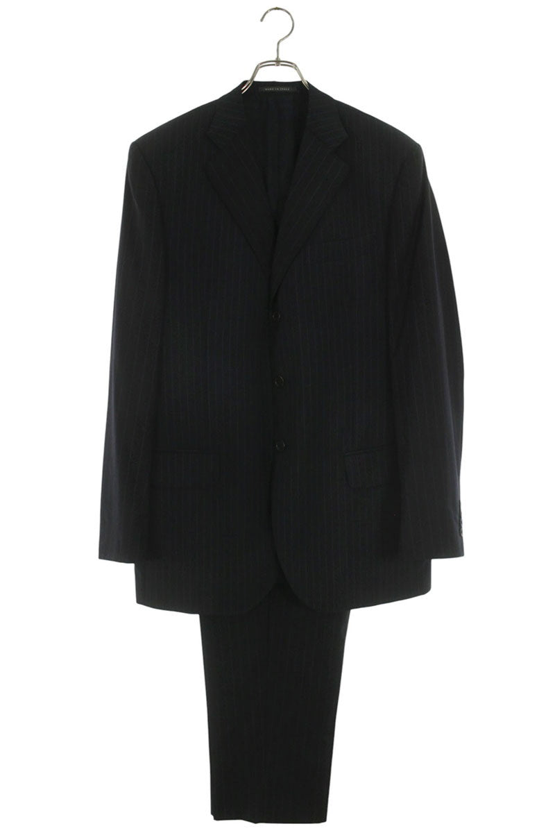 ZEGNA Navy Blue Stripe Wool Suit Size 52R