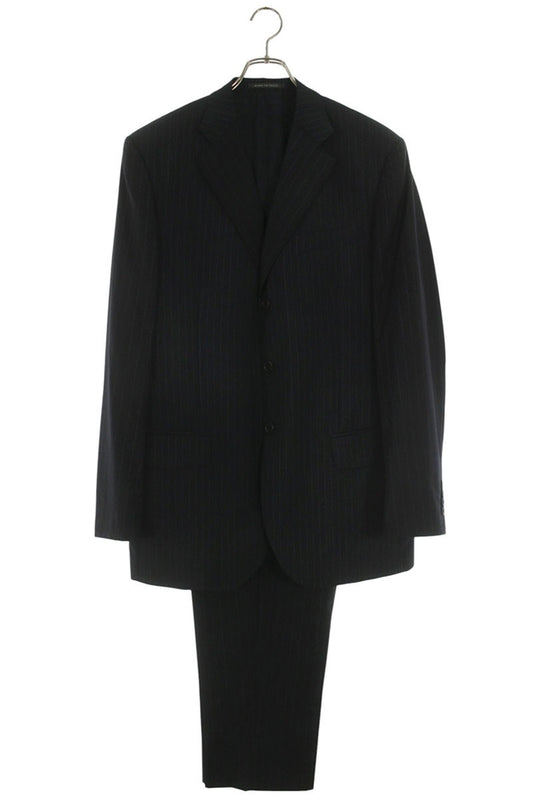 ZEGNA Navy Blue Stripe Wool Suit Size 52R