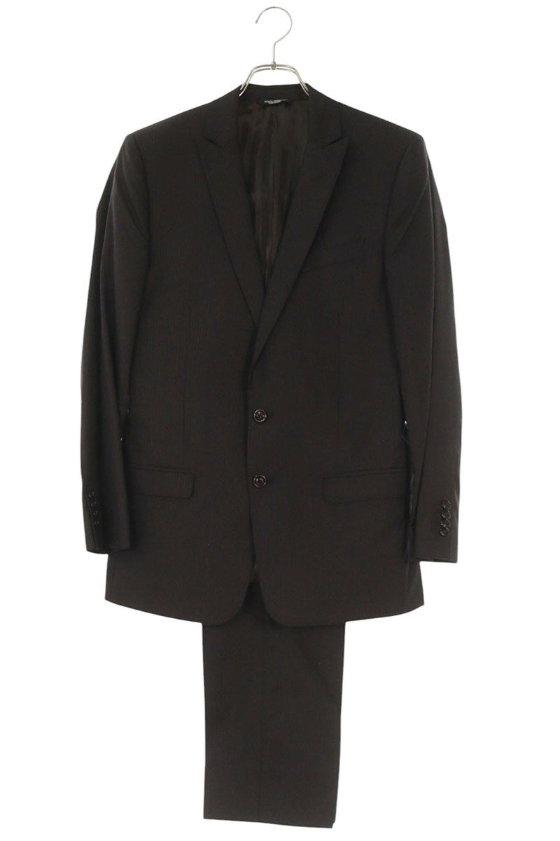 DOLCE & GABBANA Wool Silk Peaked Lapel Striped Suit Size 46R