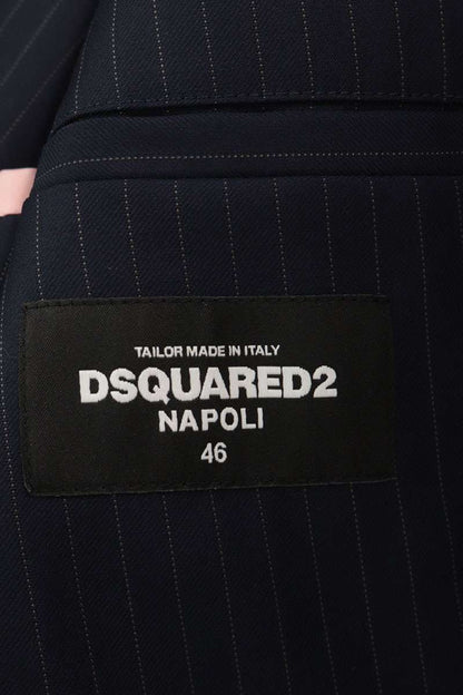 DSQUARED Wool Striped Double Breasted Suit Set Navy Size S