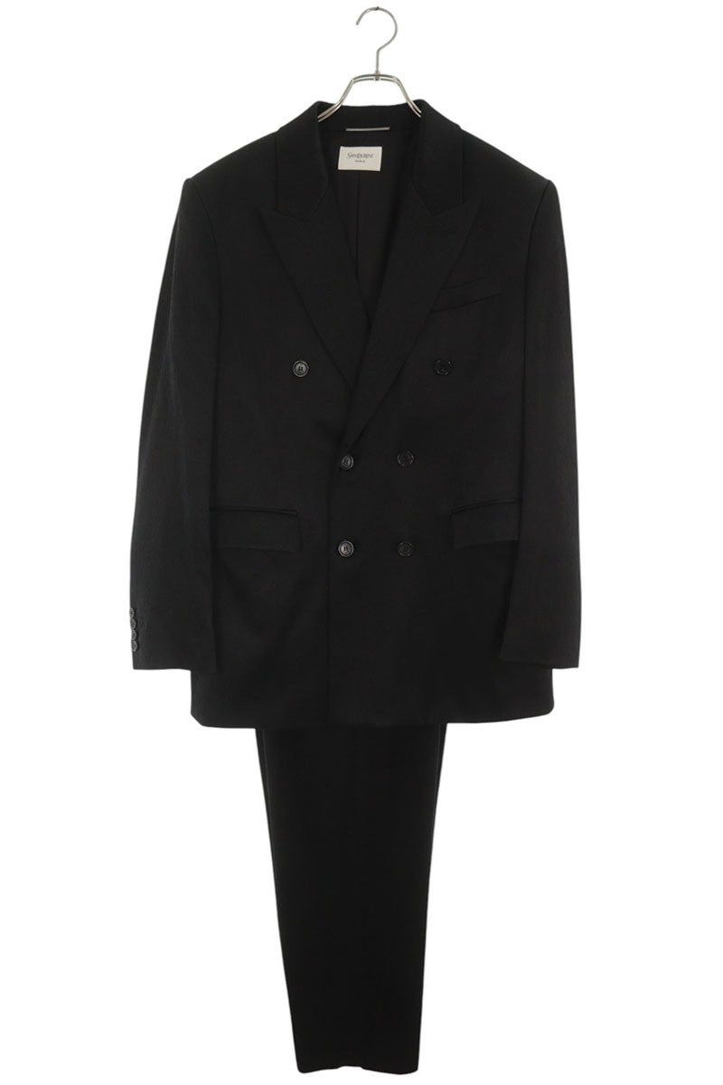 SAINT LAURENT PARIS 25SS Silk Suit Black Size 48