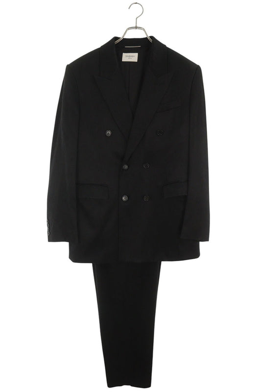 SAINT LAURENT PARIS 25SS Silk Suit Black Size 48