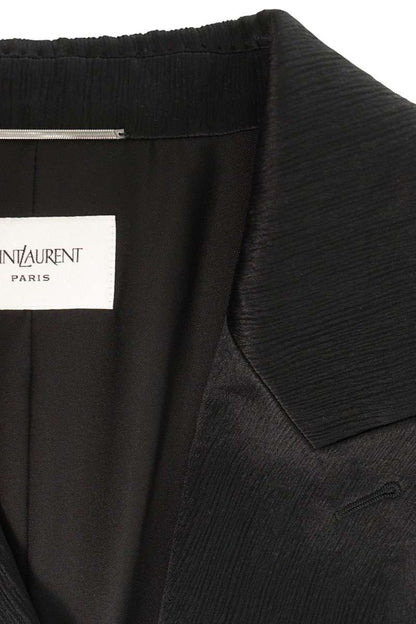 SAINT LAURENT PARIS 25SS Silk Suit Black Size 48