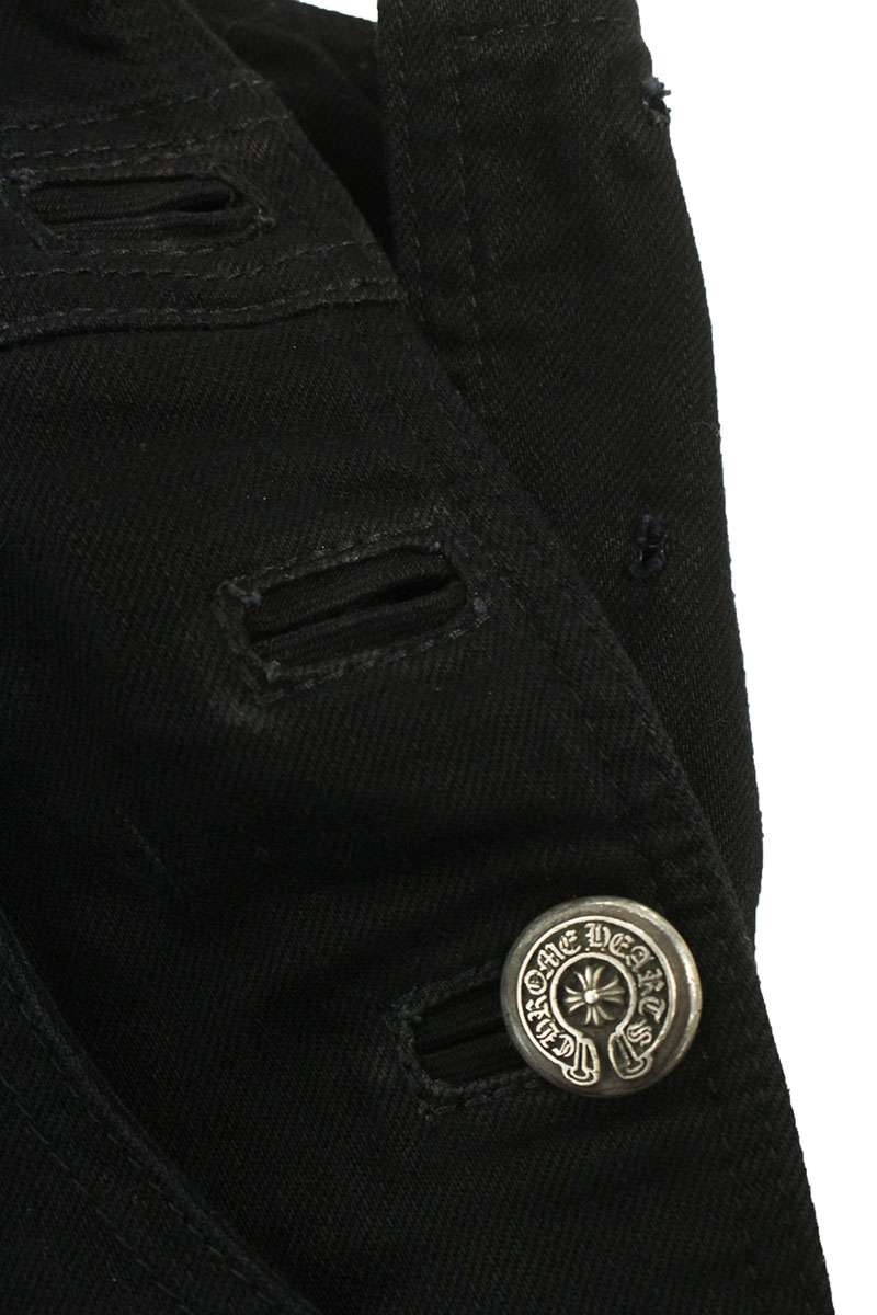 Chrome Hearts Cross Ball Button Denim Overalls Size 33 Inch