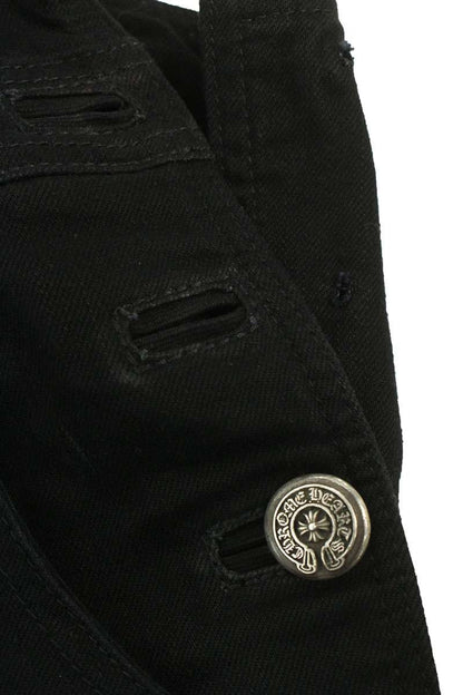 Chrome Hearts Cross Ball Button Denim Overalls Size 33 Inch
