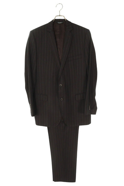 DOLCE & GABBANA Brown Wool Stripe Suit Set Size 50R
