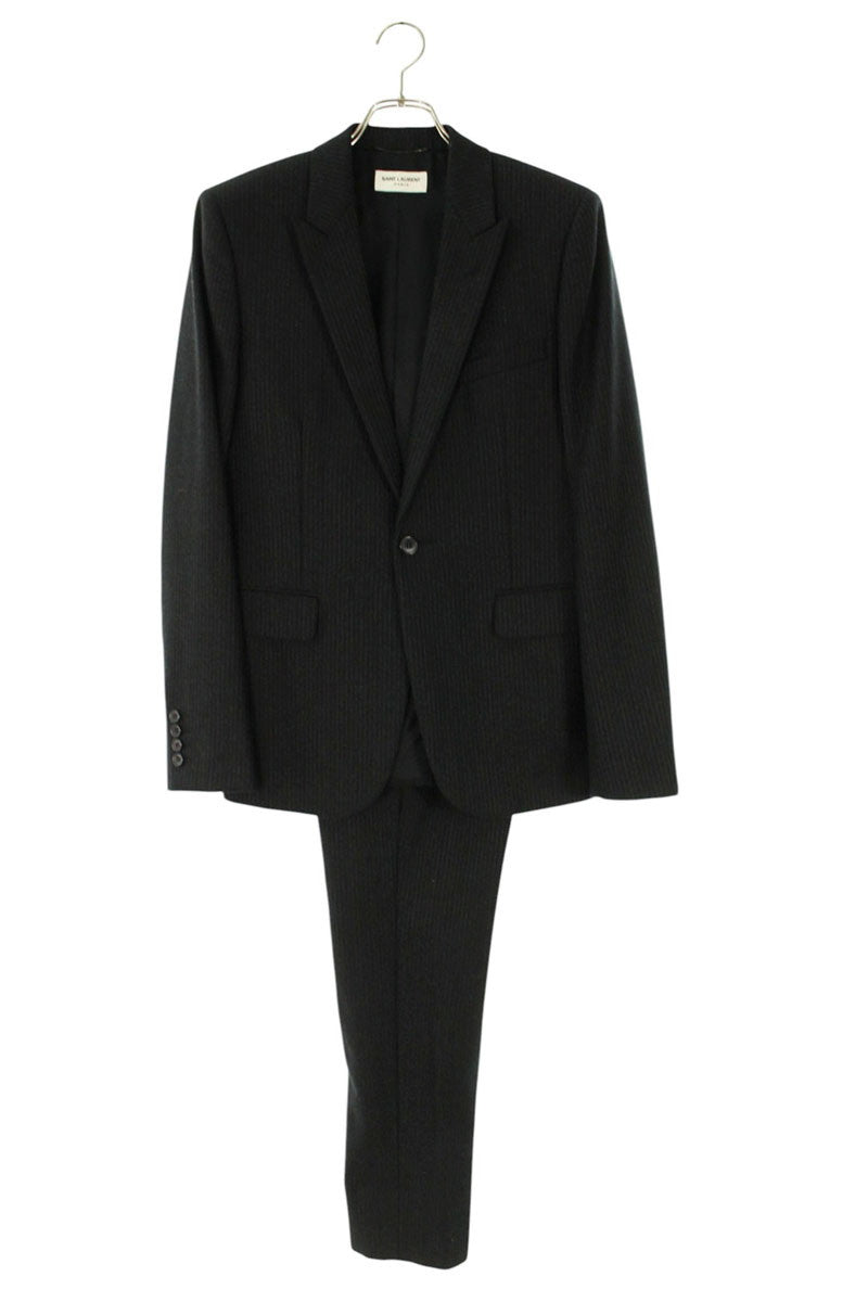 SAINT LAURENT PARIS Striped 1-Button Wool Suit Size ONE SIZE