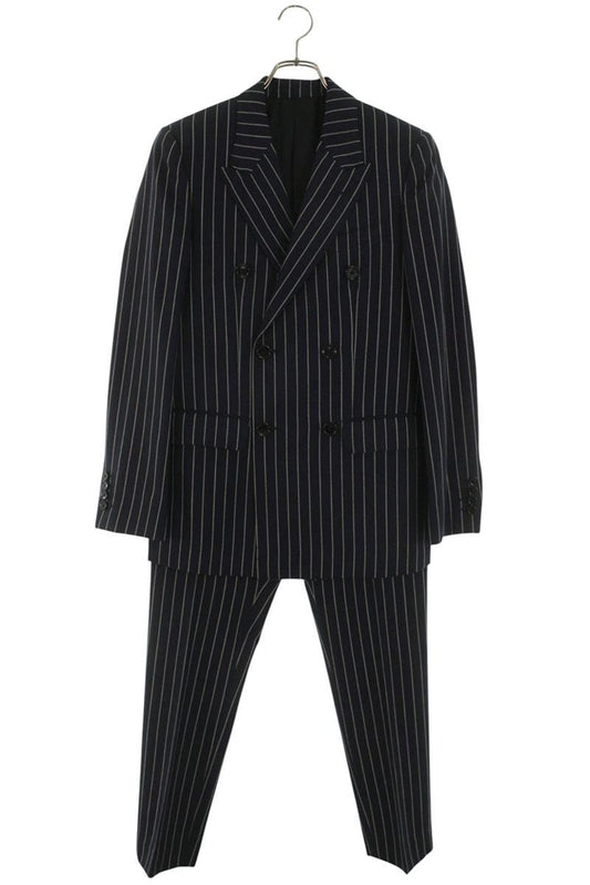 CELINE Tennis Stripe Wool Suit Set Navy Size 44