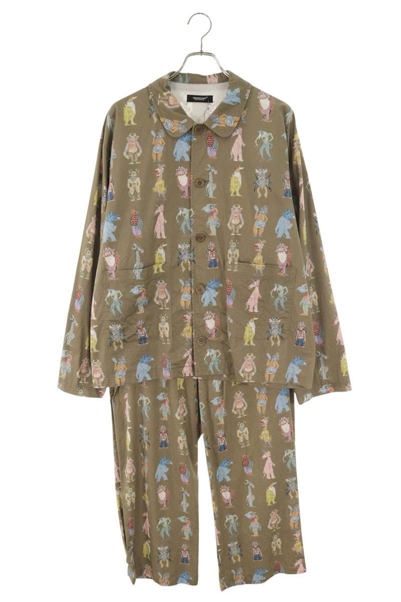 UNDERCOVER 25AW Monster All-Over Print Set-Up Green Size 3