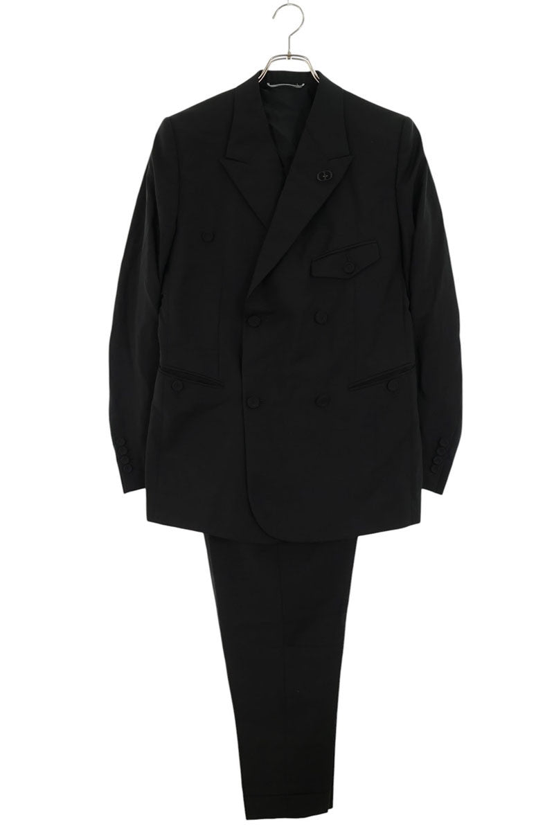 DIOR Wool Mohair CD Icon Strap Suit Black Size 46C