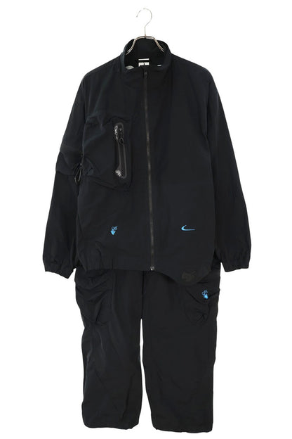 OFF-WHITE Logo Embroidered Nylon Track Suit Black Size XL