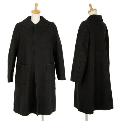 COMME des GARCONS Wool Fly Front Round Coat Black Size S