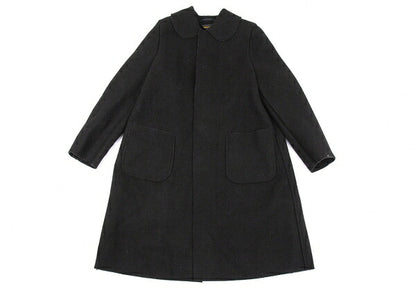 COMME des GARCONS Wool Fly Front Round Coat Black Size S