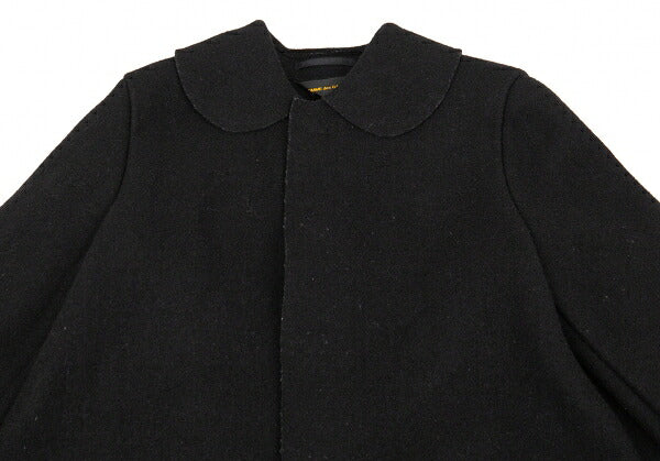 COMME des GARCONS Wool Fly Front Round Coat Black Size S