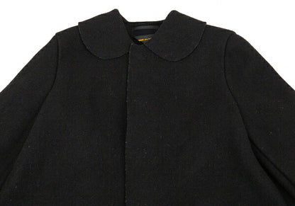 COMME des GARCONS Wool Fly Front Round Coat Black Size S