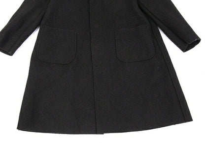 COMME des GARCONS Wool Fly Front Round Coat Black Size S