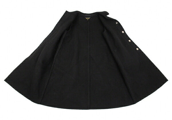 COMME des GARCONS Wool Fly Front Round Coat Black Size S
