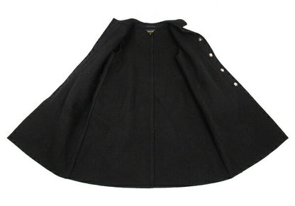 COMME des GARCONS Wool Fly Front Round Coat Black Size S