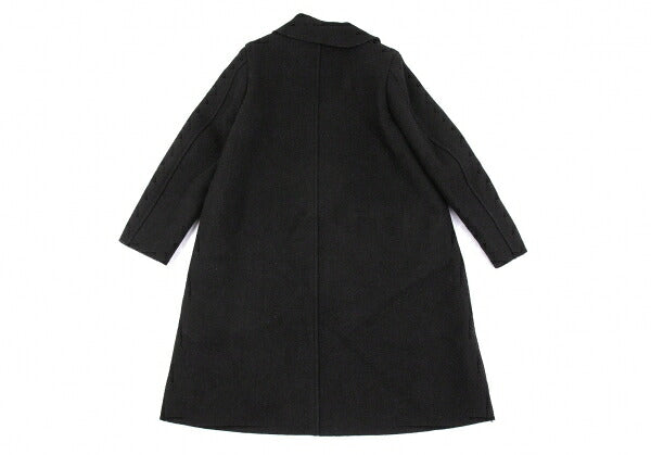 COMME des GARCONS Wool Fly Front Round Coat Black Size S