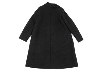 COMME des GARCONS Wool Fly Front Round Coat Black Size S