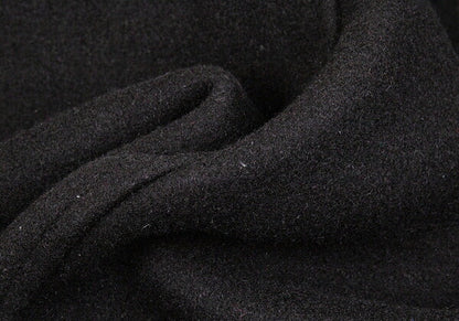 COMME des GARCONS Wool Fly Front Round Coat Black Size S