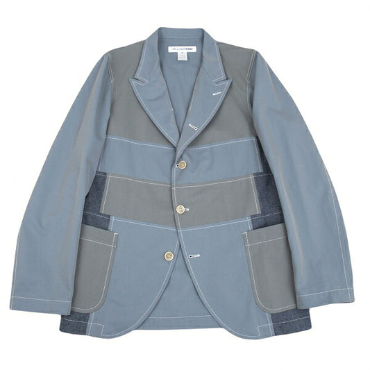 COMME des GARCONS SHIRT Blue Paneled Cotton Blazer Size M