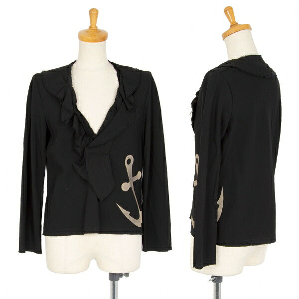 tricot COMME des GARCONS Anchor Print Blouse Black Size S