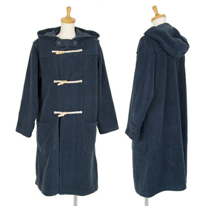 Plantation Poly Rayon Fleece Long Duffle Coat Blue Size M