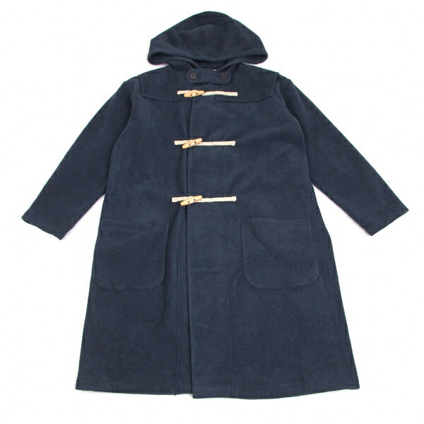 Plantation Poly Rayon Fleece Long Duffle Coat Blue Size M