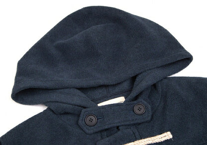 Plantation Poly Rayon Fleece Long Duffle Coat Blue Size M