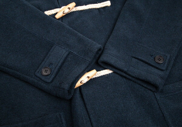Plantation Poly Rayon Fleece Long Duffle Coat Blue Size M