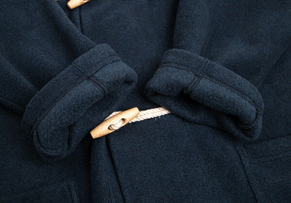 Plantation Poly Rayon Fleece Long Duffle Coat Blue Size M