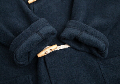 Plantation Poly Rayon Fleece Long Duffle Coat Blue Size M