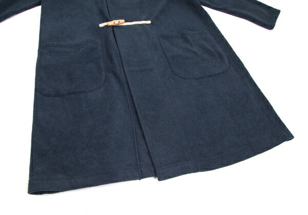 Plantation Poly Rayon Fleece Long Duffle Coat Blue Size M
