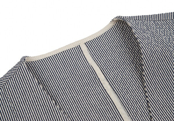 Papas SUBALPINO Seersucker Stripe Gilet White Navy Size 48M