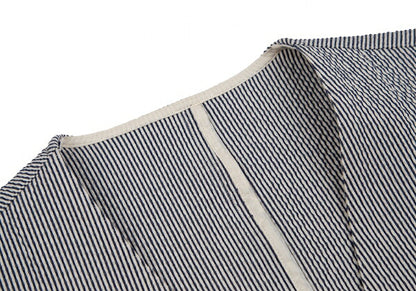 Papas SUBALPINO Seersucker Stripe Gilet White Navy Size 48M