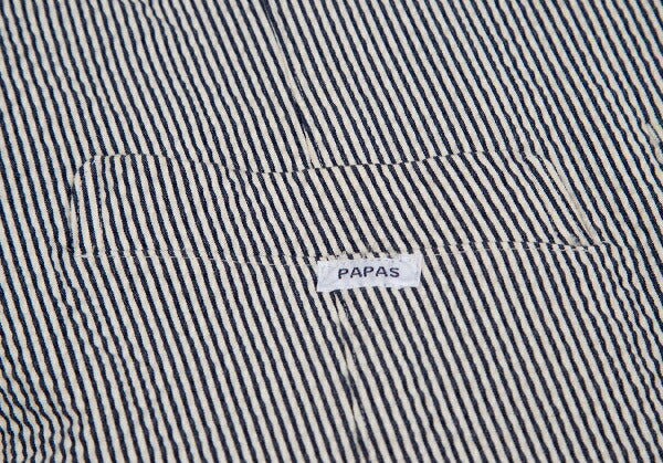Papas SUBALPINO Seersucker Stripe Gilet White Navy Size 48M